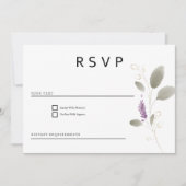 Lavendel munt gouden waterverf florale RSVP Kaart (Voorkant)