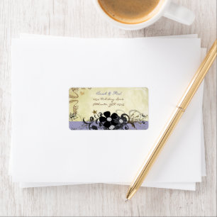Lavendel Muzikale Bloem Swirl Retouradres Etiket