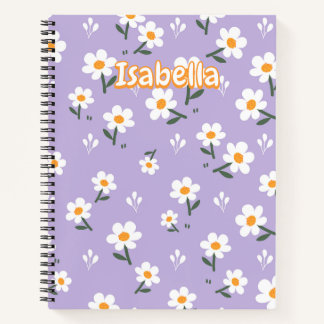 Lavendel Naadloos Madeliefje Bloemmotief Notitieboek
