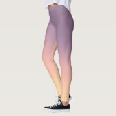 Lavendel naar Perzik Gradiënt Zachte Pastel Ombre Leggings (Links)