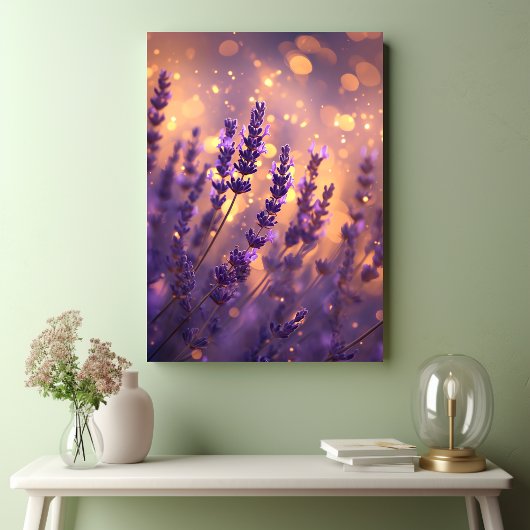 Lavendel Nachtverlichting Fotografie Canvas Afdruk