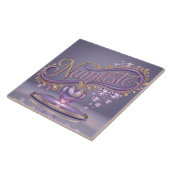 Lavendel Namaste Gouden Keramische Tegel Tegeltje (Zijkant)