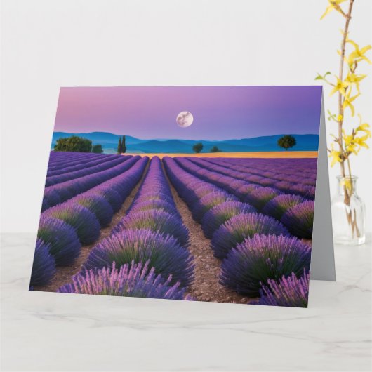Lavendel Natuur Buitenlandschap Rustig Rustig Kaart (Gele Bloem)