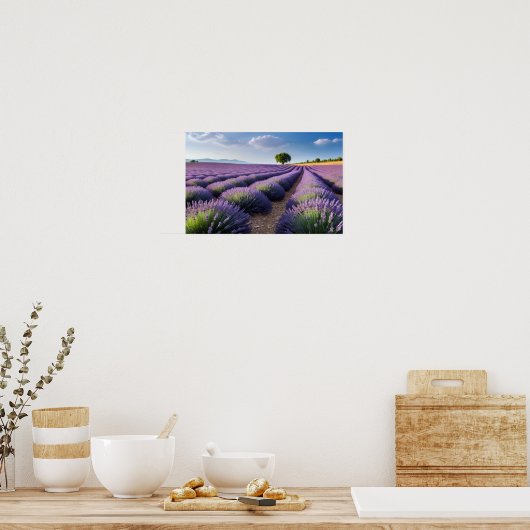 Lavendel Natuur Buitenlandschap Rustig Rustig Poster (Keuken)