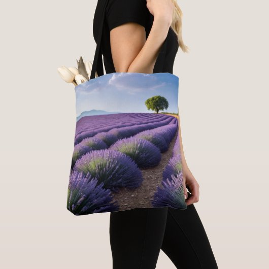 Lavendel Natuur Buitenlandschap Rustig Rustig Tote Bag (Dichtbij)