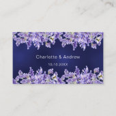 Lavendel navy blauwe bruiloft website QR code RSVP Informatiekaartje (Voorkant)