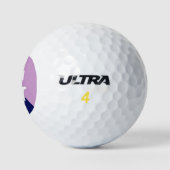 Lavendel Navy Blue 2 Tone Diag Initiaal Monogram Golfballen (Logo)