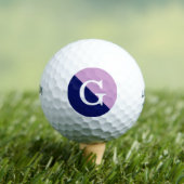 Lavendel Navy Blue 2 Tone Diag Initiaal Monogram Golfballen (Insitu Shirt)