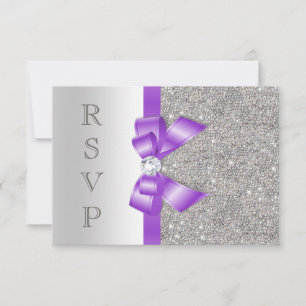 Lavendel Neppe Boog en Diamanten RSVP Kaartje