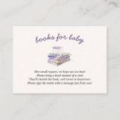 Lavendel Nieuw Hoofdstuk Baby shower Boeken voor B Informatiekaartje (Voorkant)