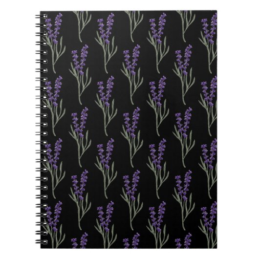 Lavendel Notitieboek Zwart Patroon (Voorkant)