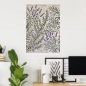 Lavendel Olijf Botanisch Patroon Poster (Thuiskantoor)