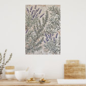 Lavendel Olijf Botanisch Patroon Poster (Keuken)