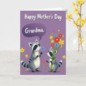 Lavendel Oma Dag Kaart (Gele Bloem)