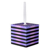 Lavendel Ombre Streep Kubus Ornament (Achter hoekig)