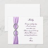 Lavendel Oneindig Trouwbruidsmeisje van eer kaart (Voorkant / Achterkant)