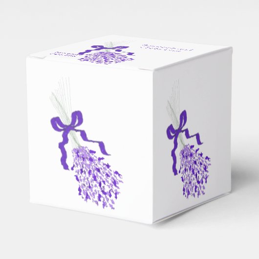 Lavendel ontwerp bruiloft bedankdoosjes (Voorkant Zijde)