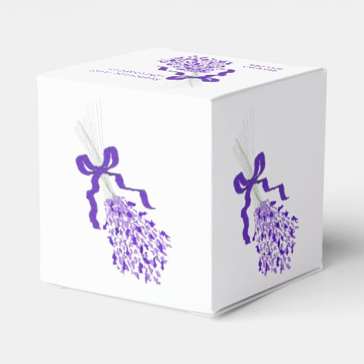 Lavendel ontwerp bruiloft bedankdoosjes (Achterkant)