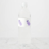 Lavendel ontwerp bruiloft waterfles etiket (Achterkant)