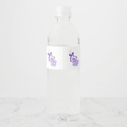 Lavendel ontwerp bruiloft waterfles etiket (Achterkant)
