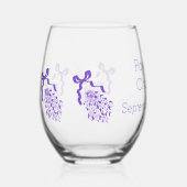 Lavendel ontwerp bruiloft wijnglas zonder voet (Voorkant)