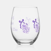 Lavendel ontwerp bruiloft wijnglas zonder voet (Achterkant)