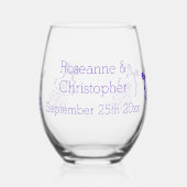 Lavendel ontwerp bruiloft wijnglas zonder voet (Links)