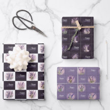 Lavendel Ontwerp Verjaardag Gift Wrapper