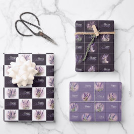 Lavendel Ontwerp Verjaardag Gift Wrapper Inpakpapier Vel