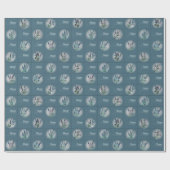 Lavendel Ontwerp Verjaardag Wrapper in Aquatic Blu Cadeaupapier (Vlak)