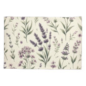Lavendel op Crème  Bloemen Kussen Hoesje Kussensloop (Achterkant)