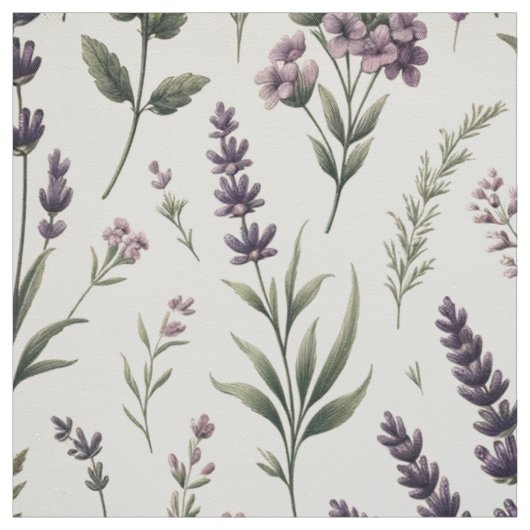 Lavendel op crème bloemweefsel stof (Swatch)