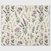 Lavendel op crème  inpakpapier Roll (Vlak)