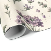 Lavendel op crème  inpakpapier Roll (Rol Hoek)