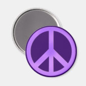 Lavendel op een donkerpaarse vredesteken magneet (Voorkant / Achterkant)