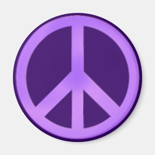 Lavendel op een donkerpaarse vredesteken magneet (Voorkant)
