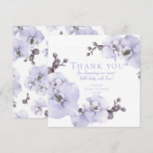 Lavendel Orchidee Baby Shower Bedankkaart (Voorkant / Achterkant)