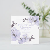 Lavendel Orchidee Baby Shower Bedankkaart (Staand voorkant)