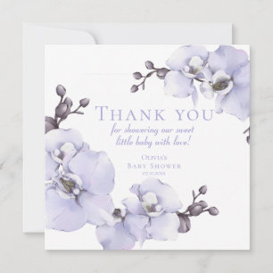 Lavendel Orchidee Baby Shower Bedankkaart
