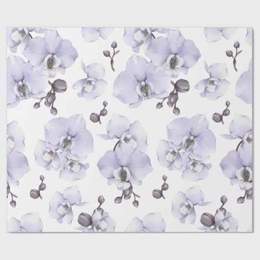 Lavendel Orchidee Baby Shower Inpakpapier (Vlak)