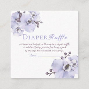 Lavendel Orchidee Baby Shower Luier Raffle Tickets Informatiekaartje