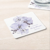 Lavendel Orchidee Baby Shower Onderzetters - Bloem (Schuin)