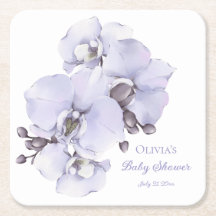 Lavendel Orchidee Baby Shower Onderzetters - Bloem