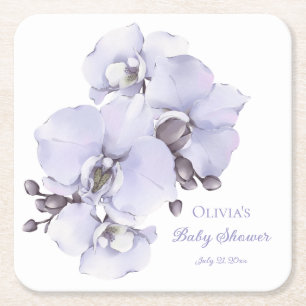 Lavendel Orchidee Baby Shower Onderzetters - Bloem