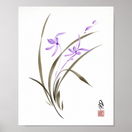 Lavendel Orchidee Poster (Voorkant)