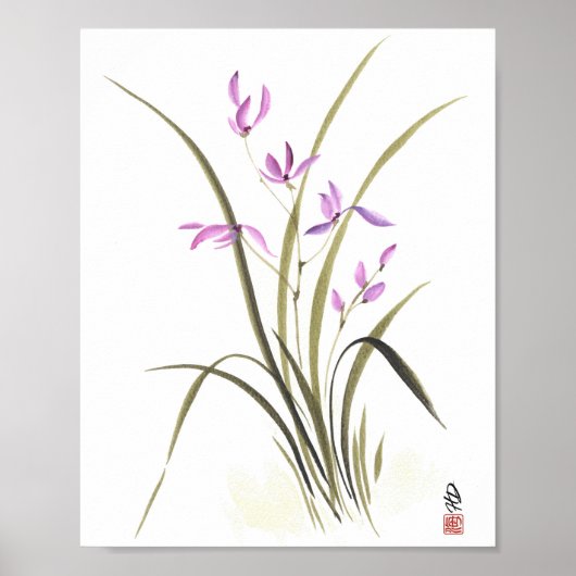 Lavendel Orchidee Sereniteit Poster (Voorkant)