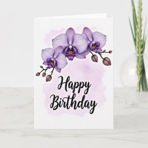 Lavendel Orchidee Verjaardagskaart Kaart