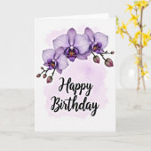 Lavendel Orchidee Verjaardagskaart Kaart (Gele Bloem)