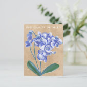 Lavendel Orchidee Watercolor Kunst Bloemige Gepers Briefkaart (Staand voorkant)