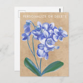 Lavendel Orchidee Watercolor Kunst Bloemige Gepers Briefkaart (Voorkant / Achterkant)